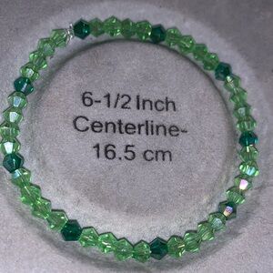 Green Crystal Beaded stretch Bracelet